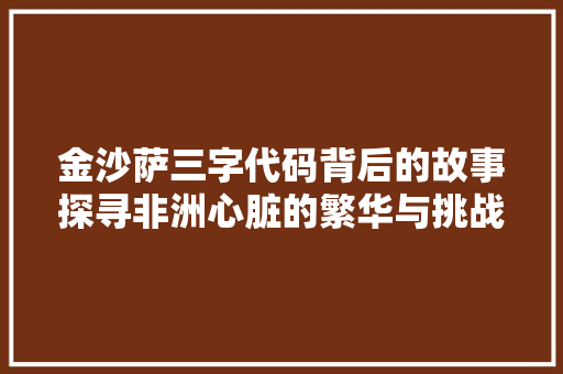 金沙萨三字代码背后的故事探寻非洲心脏的繁华与挑战 WordPress教程