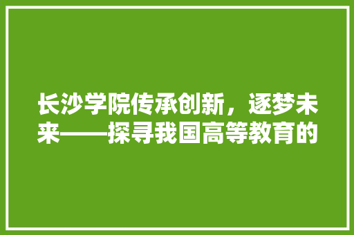 长沙学院传承创新，逐梦未来——探寻我国高等教育的新星——以志愿代码为例 WordPress教程
