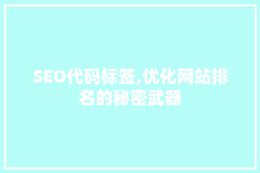 SEO代码标签,优化网站排名的秘密武器