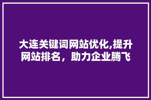 大连关键词网站优化,提升网站排名，助力企业腾飞