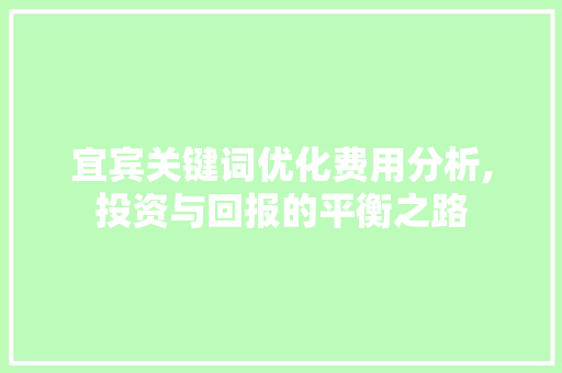 宜宾关键词优化费用分析,投资与回报的平衡之路