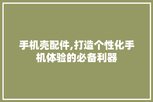 手机壳配件,打造个性化手机体验的必备利器