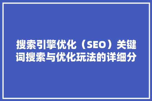 搜索引擎优化（SEO）关键词搜索与优化玩法的详细分析