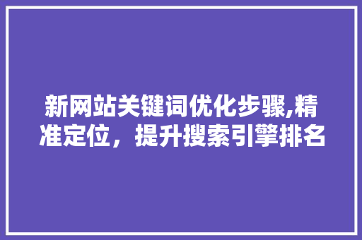 新网站关键词优化步骤,精准定位，提升搜索引擎排名