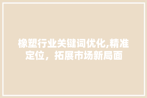橡塑行业关键词优化,精准定位，拓展市场新局面