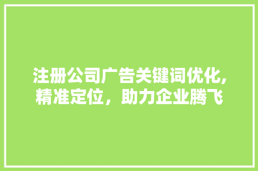 注册公司广告关键词优化,精准定位，助力企业腾飞