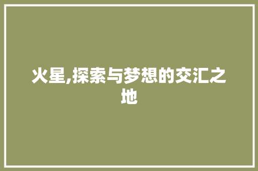 火星,探索与梦想的交汇之地