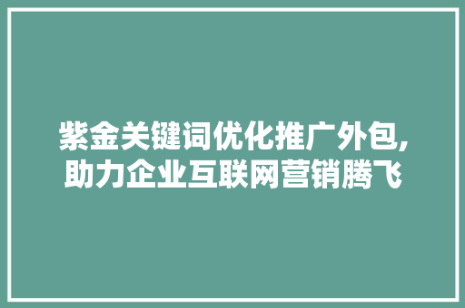 紫金关键词优化推广外包,助力企业互联网营销腾飞