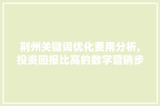 荆州关键词优化费用分析,投资回报比高的数字营销步骤