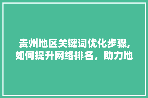 贵州地区关键词优化步骤,如何提升网络排名，助力地方经济发展