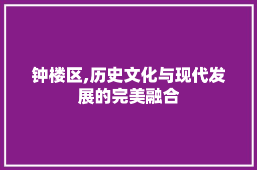 钟楼区,历史文化与现代发展的完美融合