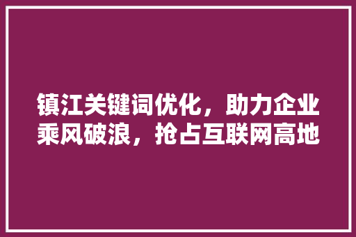 镇江关键词优化，助力企业乘风破浪，抢占互联网高地