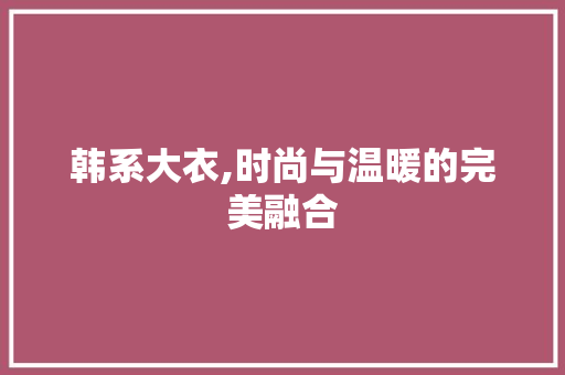 韩系大衣,时尚与温暖的完美融合