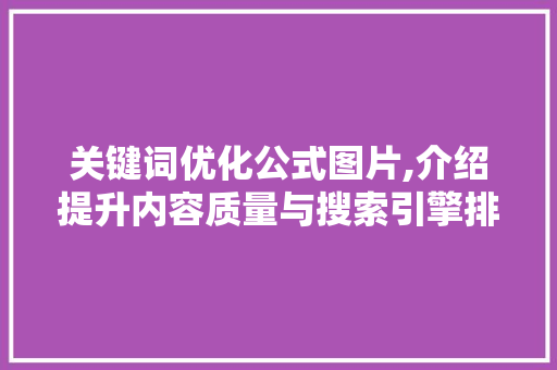 关键词优化公式图片,介绍提升内容质量与搜索引擎排名的方法