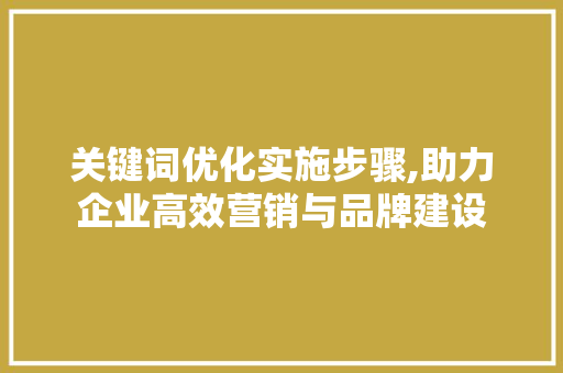 关键词优化实施步骤,助力企业高效营销与品牌建设