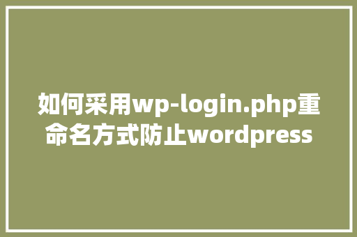 如何采用wp-login.php重命名方式防止wordpress网站攻击「php和wordpress有什么区别」