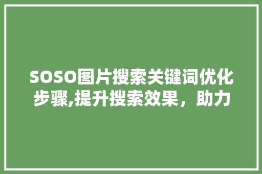 SOSO图片搜索关键词优化步骤,提升搜索效果，助力内容营销