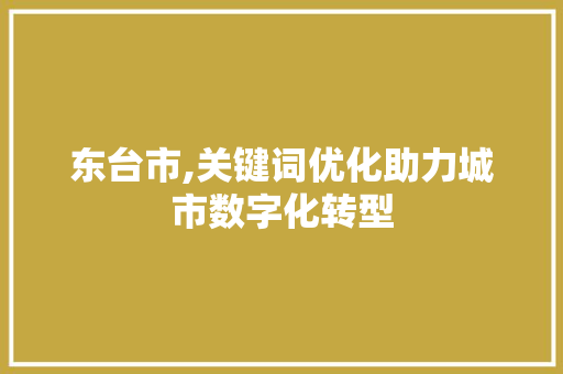东台市,关键词优化助力城市数字化转型