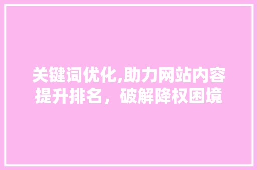 关键词优化,助力网站内容提升排名，破解降权困境