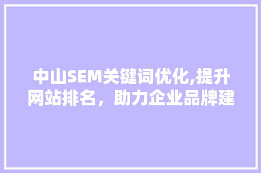 中山SEM关键词优化,提升网站排名，助力企业品牌建设