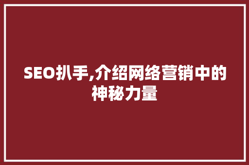 SEO扒手,介绍网络营销中的神秘力量