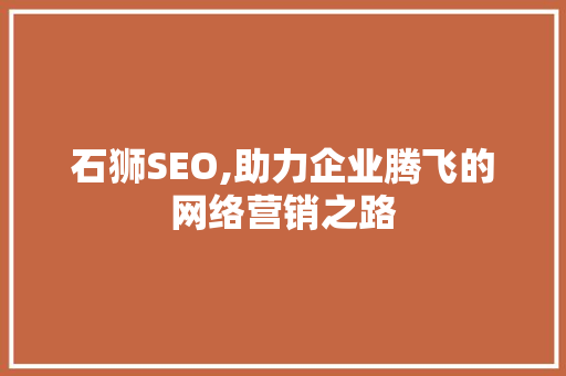 石狮SEO,助力企业腾飞的网络营销之路