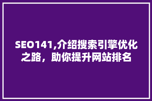 SEO141,介绍搜索引擎优化之路，助你提升网站排名