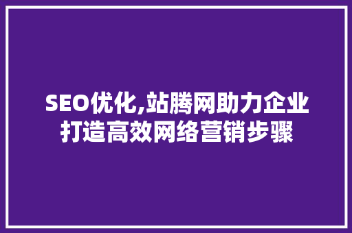 SEO优化,站腾网助力企业打造高效网络营销步骤