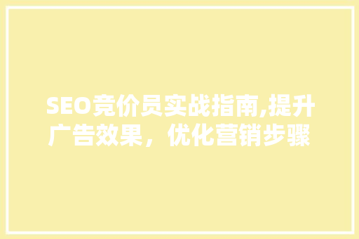 SEO竞价员实战指南,提升广告效果，优化营销步骤