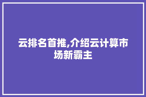 云排名首推,介绍云计算市场新霸主