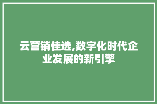 云营销佳选,数字化时代企业发展的新引擎