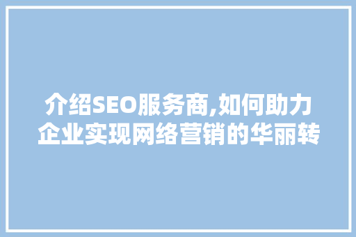 介绍SEO服务商,如何助力企业实现网络营销的华丽转身