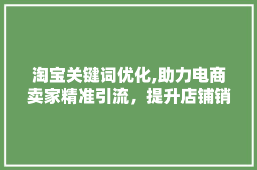 淘宝关键词优化,助力电商卖家精准引流，提升店铺销量