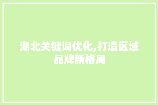湖北关键词优化,打造区域品牌新格局