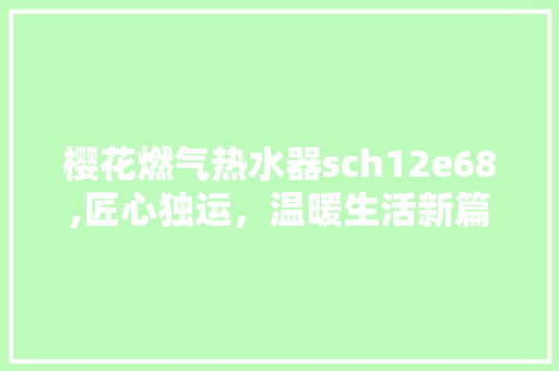 樱花燃气热水器sch12e68,匠心独运，温暖生活新篇章