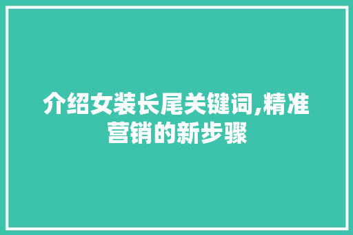 介绍女装长尾关键词,精准营销的新步骤