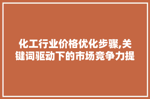 化工行业价格优化步骤,关键词驱动下的市场竞争力提升