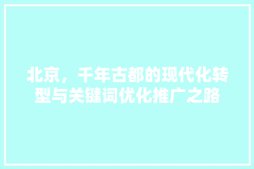 北京，千年古都的现代化转型与关键词优化推广之路