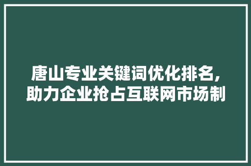 唐山专业关键词优化排名,助力企业抢占互联网市场制高点