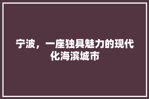 宁波，一座独具魅力的现代化海滨城市