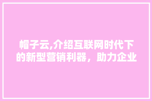 帽子云,介绍互联网时代下的新型营销利器，助力企业品牌崛起