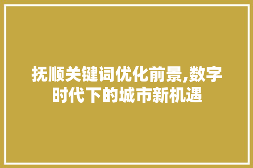 抚顺关键词优化前景,数字时代下的城市新机遇