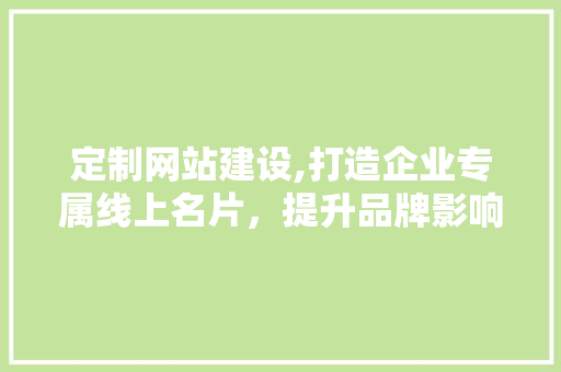 定制网站建设,打造企业专属线上名片，提升品牌影响力