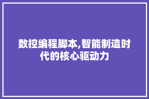 数控编程脚本,智能制造时代的核心驱动力 WordPress教程