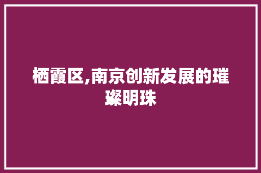 栖霞区,南京创新发展的璀璨明珠 建站教程