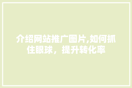 介绍网站推广图片,如何抓住眼球，提升转化率