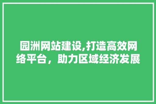 园洲网站建设,打造高效网络平台，助力区域经济发展