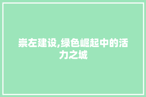 崇左建设,绿色崛起中的活力之城 Web前端