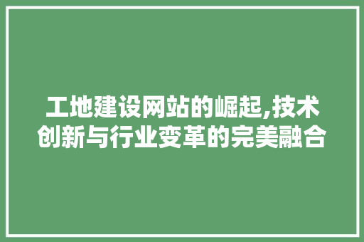 工地建设网站的崛起,技术创新与行业变革的完美融合