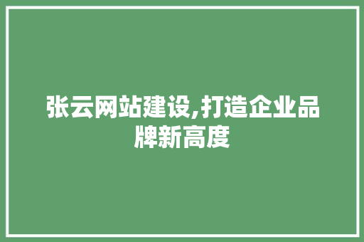 张云网站建设,打造企业品牌新高度